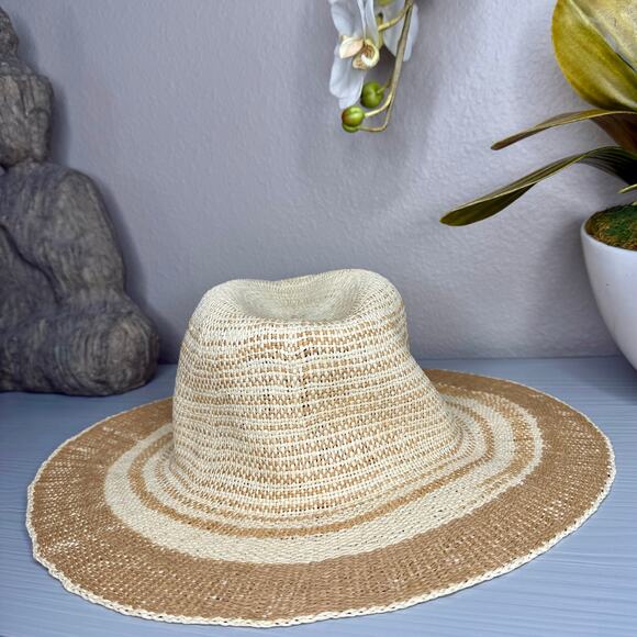 Free People hat woven boho beach dipped crown wide brim summer beach - Picture 3 of 5